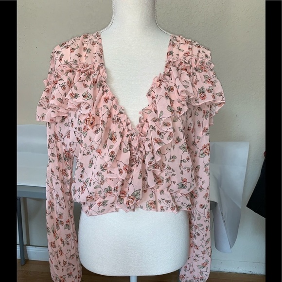 Nasty Gal Collection NEW Floral Blouse Crop Ux - Picture 1 of 6
